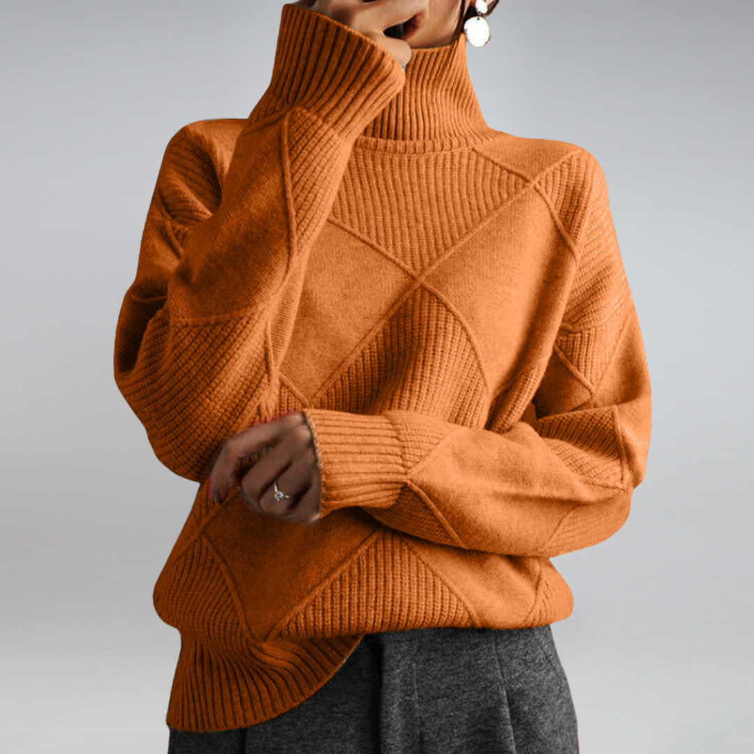 Stylish Turtleneck for Women - Isabella-Orange-S-Nora Luxe