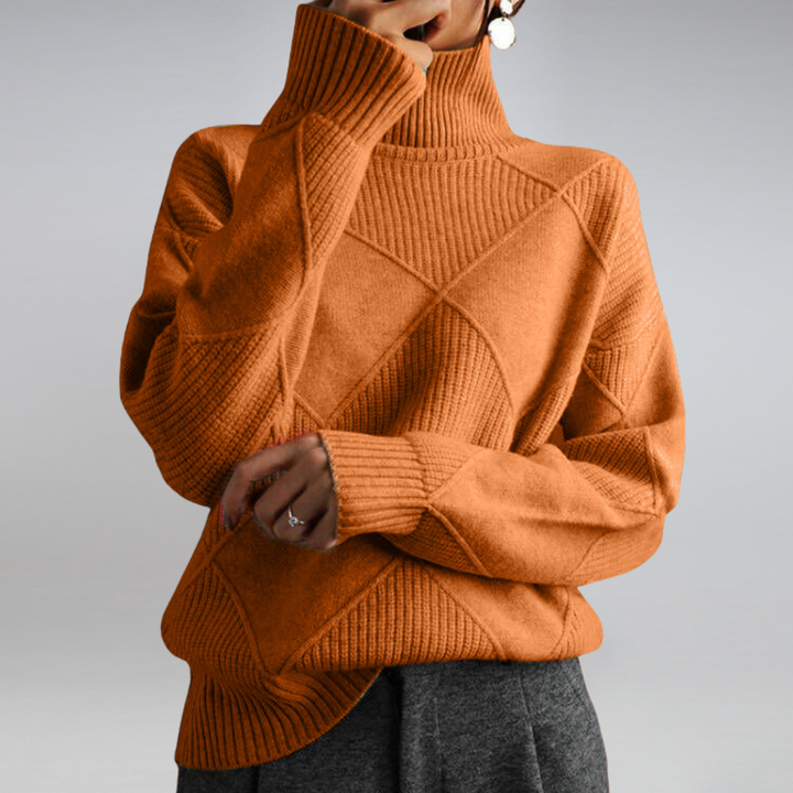 Stylish Turtleneck for Women - Isabella-Orange-S-Nora Luxe