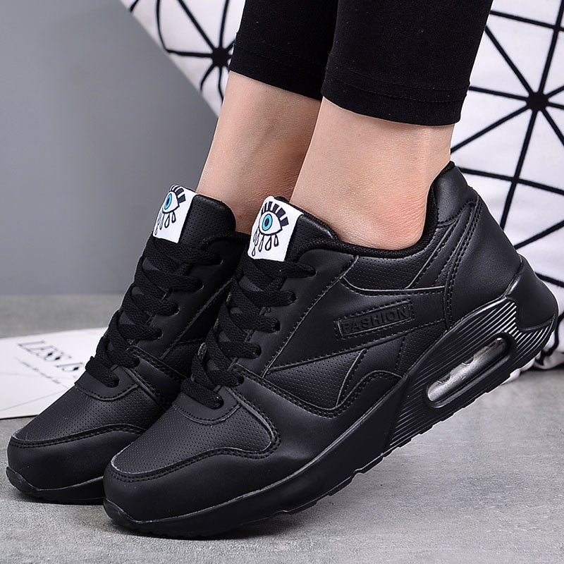 Stylish Vegan Leather Women's Sneakers - Valencia-Black-3.0-Nora Luxe