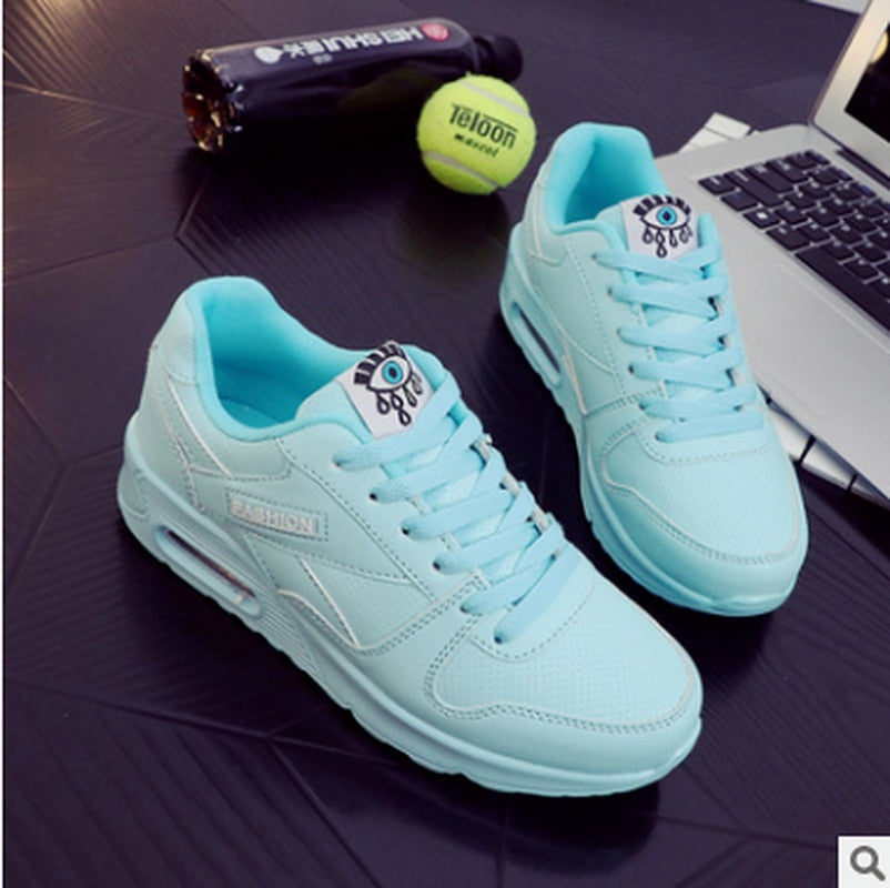 Stylish Vegan Leather Women's Sneakers - Valencia-Light Blue-3.0-Nora Luxe