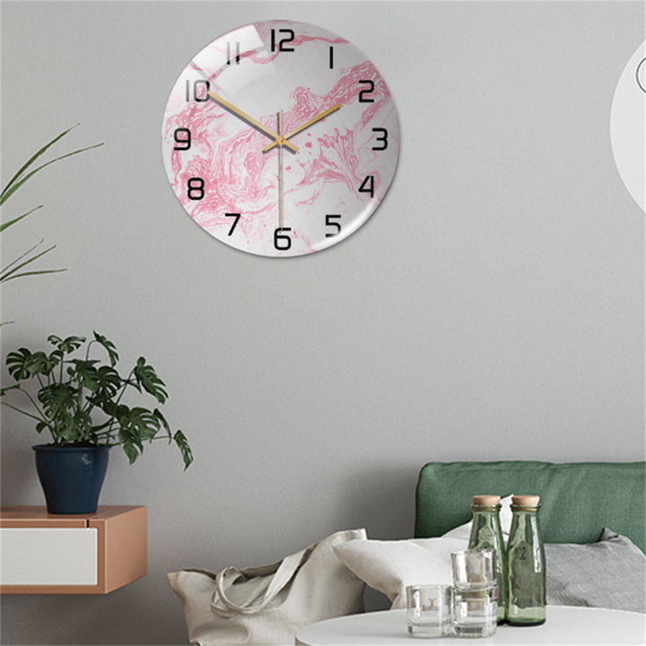 Stylish Wall Clock with Marble Texture - MarbleTime-Green-Nora Luxe