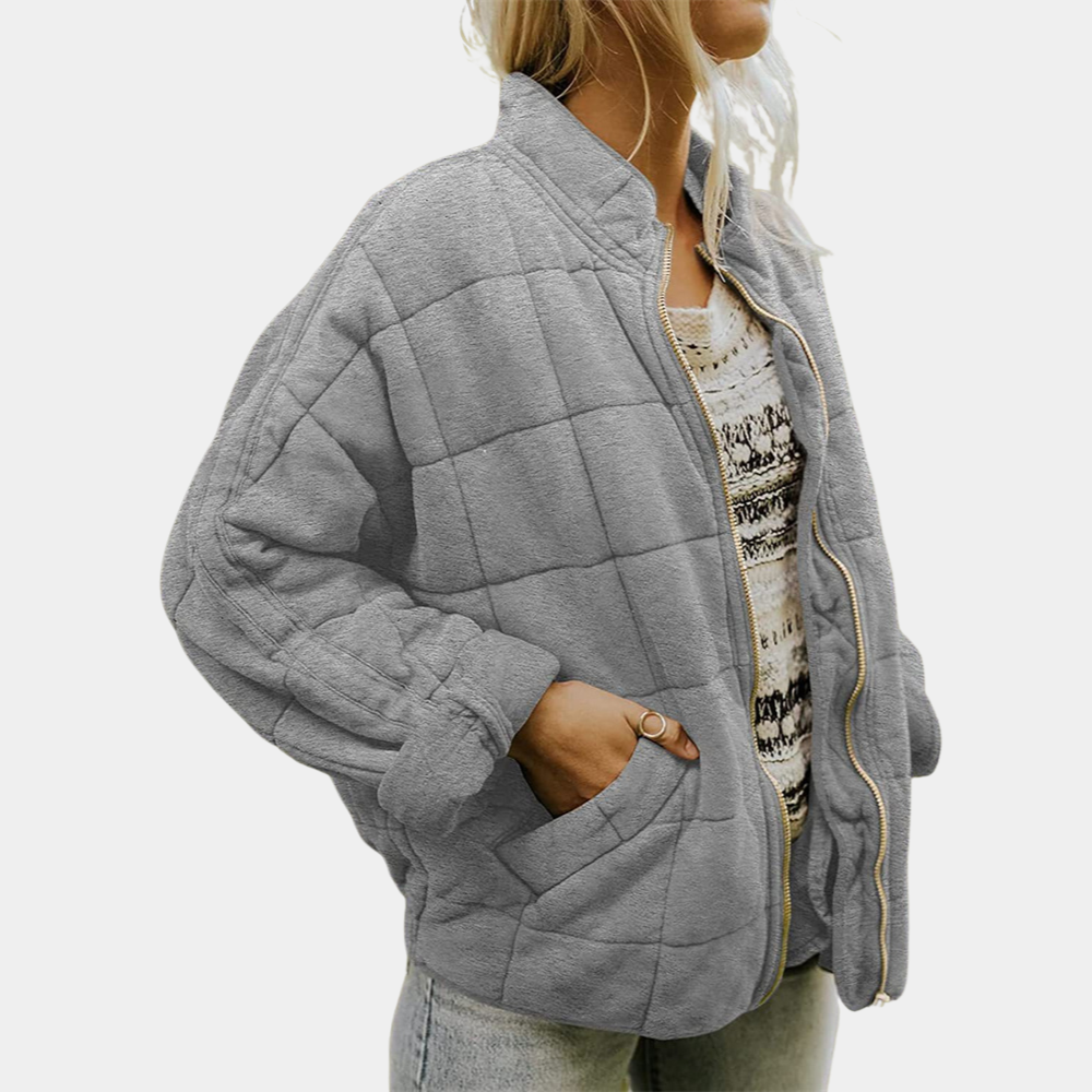 Stylish Warm Women's Coat - Mara-Gray-S-Nora Luxe