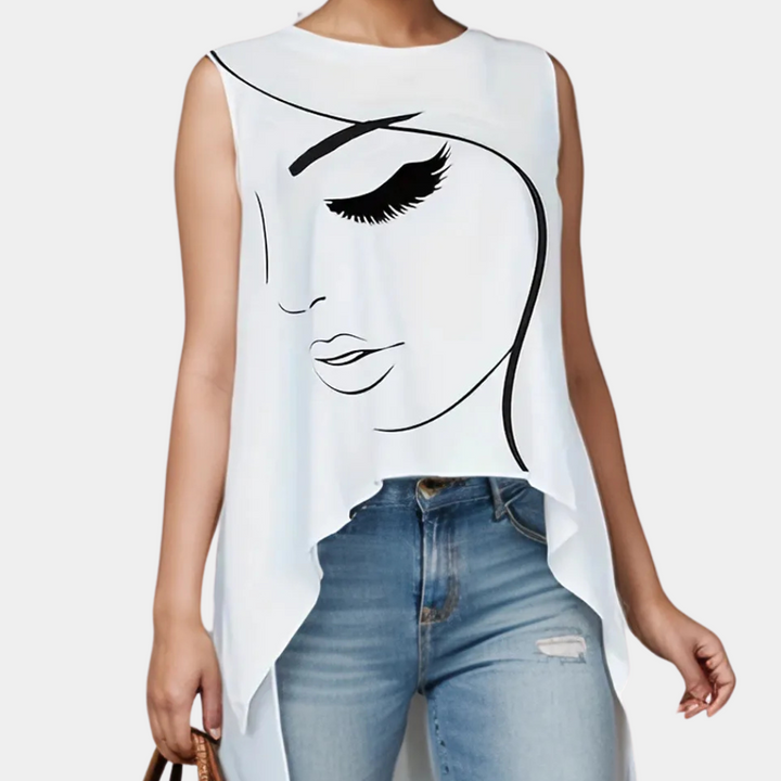 Stylish White Top for Ladies - Mira-XS-Nora Luxe