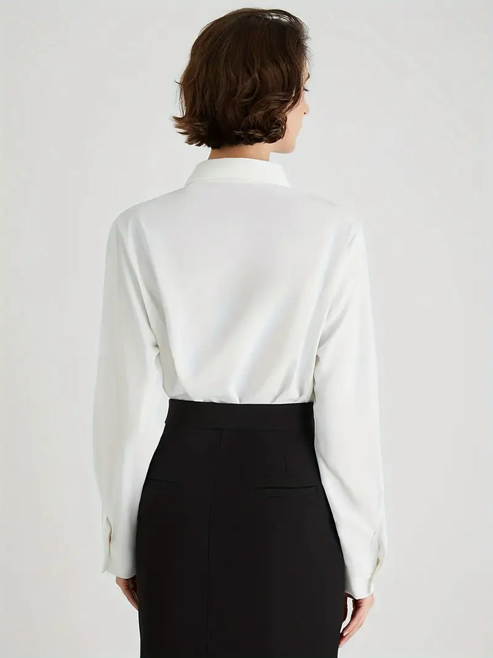 Stylish White Women's Blouse - Emilia-M-Nora Luxe