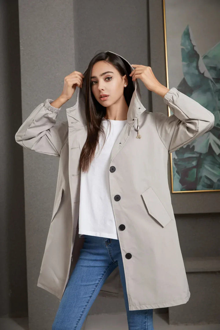 Stylish Windproof Trench Coat - Livia-Light Brown-S-Nora Luxe