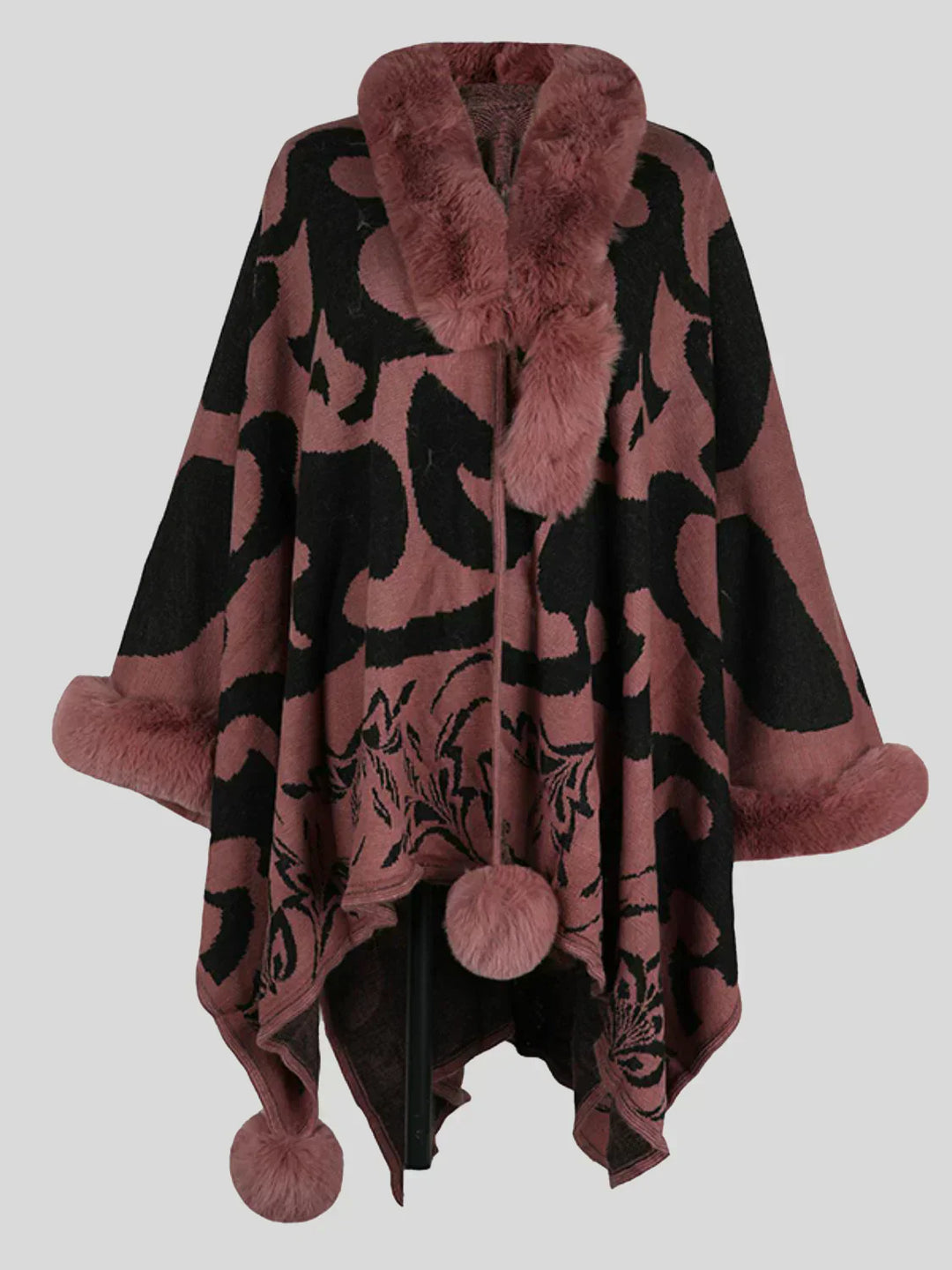 Stylish Winter Poncho for Women - Elora-Mauve-S-Nora Luxe