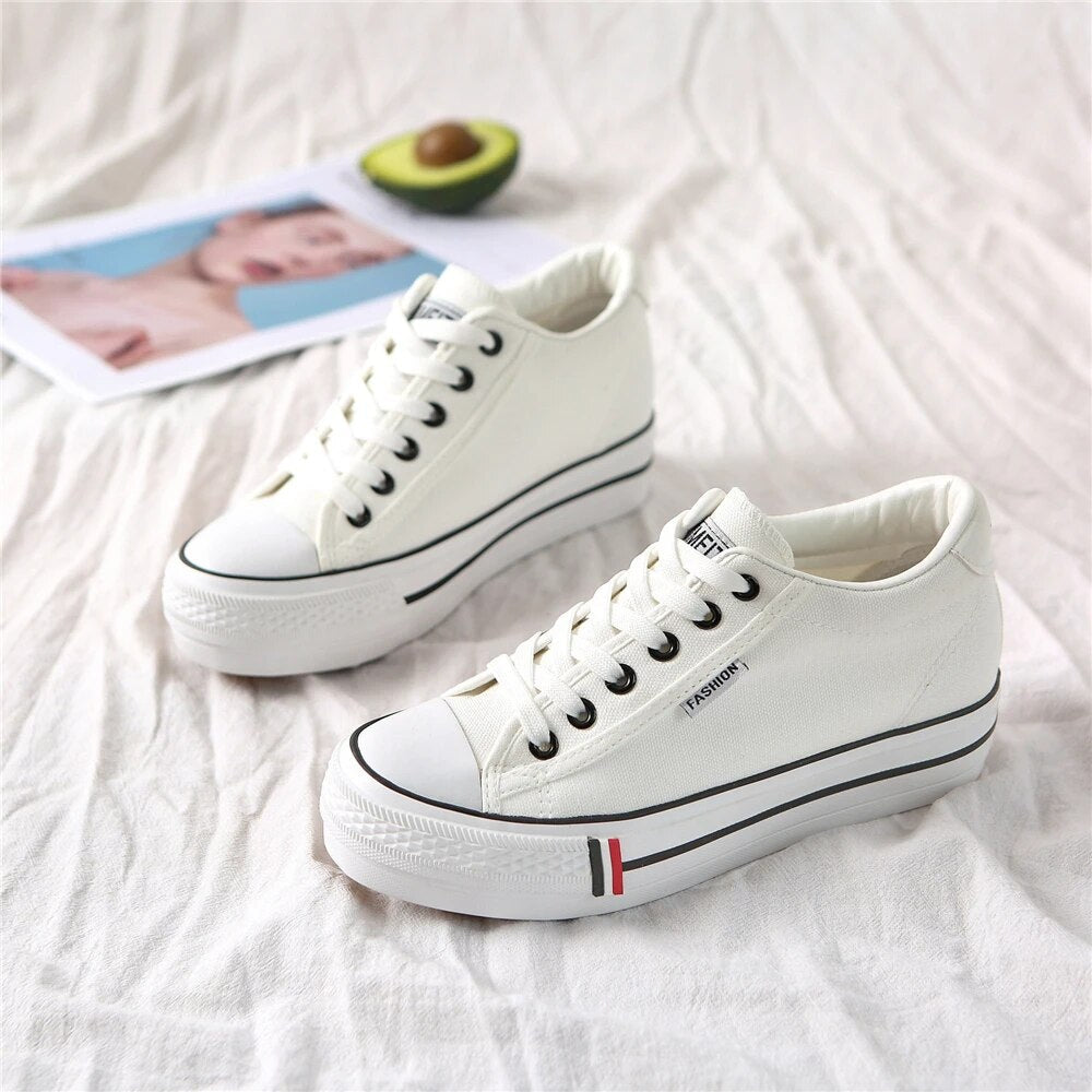 Stylish women's canvas sneakers with platform sole – Leonie-White-3-Nora Luxe
