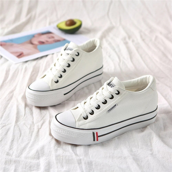 Stylish women's canvas sneakers with platform sole – Leonie-White-3-Nora Luxe