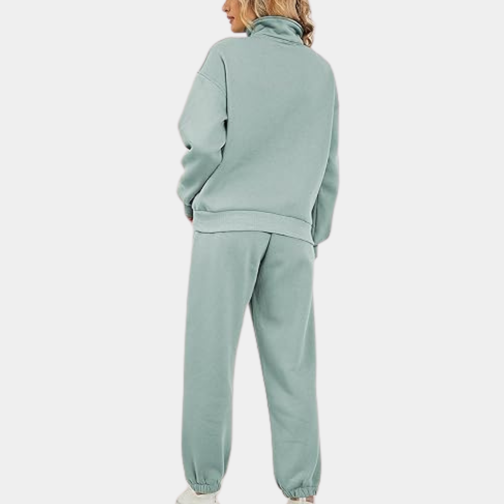 Stylish women's tracksuit with a pullover and zip - Rihanna-Pink-S-Nora Luxe