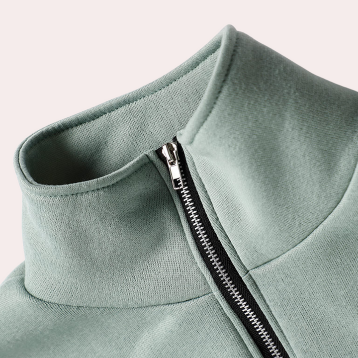 Stylish women's tracksuit with a pullover and zip - Rihanna-Pink-S-Nora Luxe