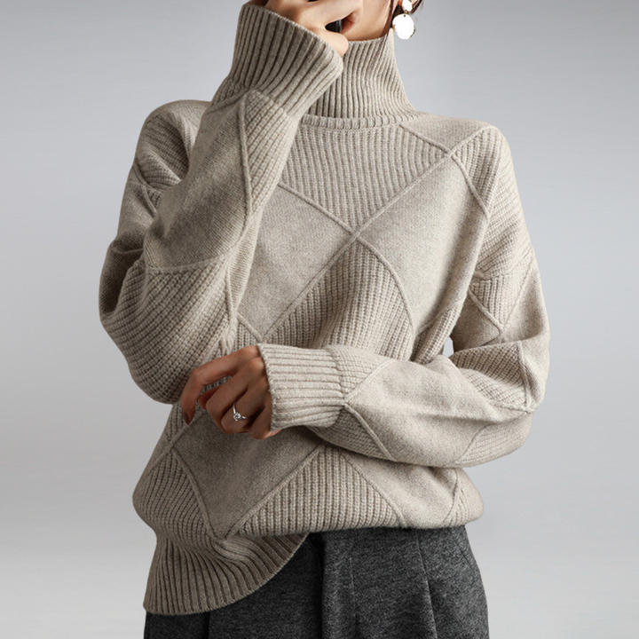 Stylish Women's Turtleneck - Isabella-Gray-S-Nora Luxe