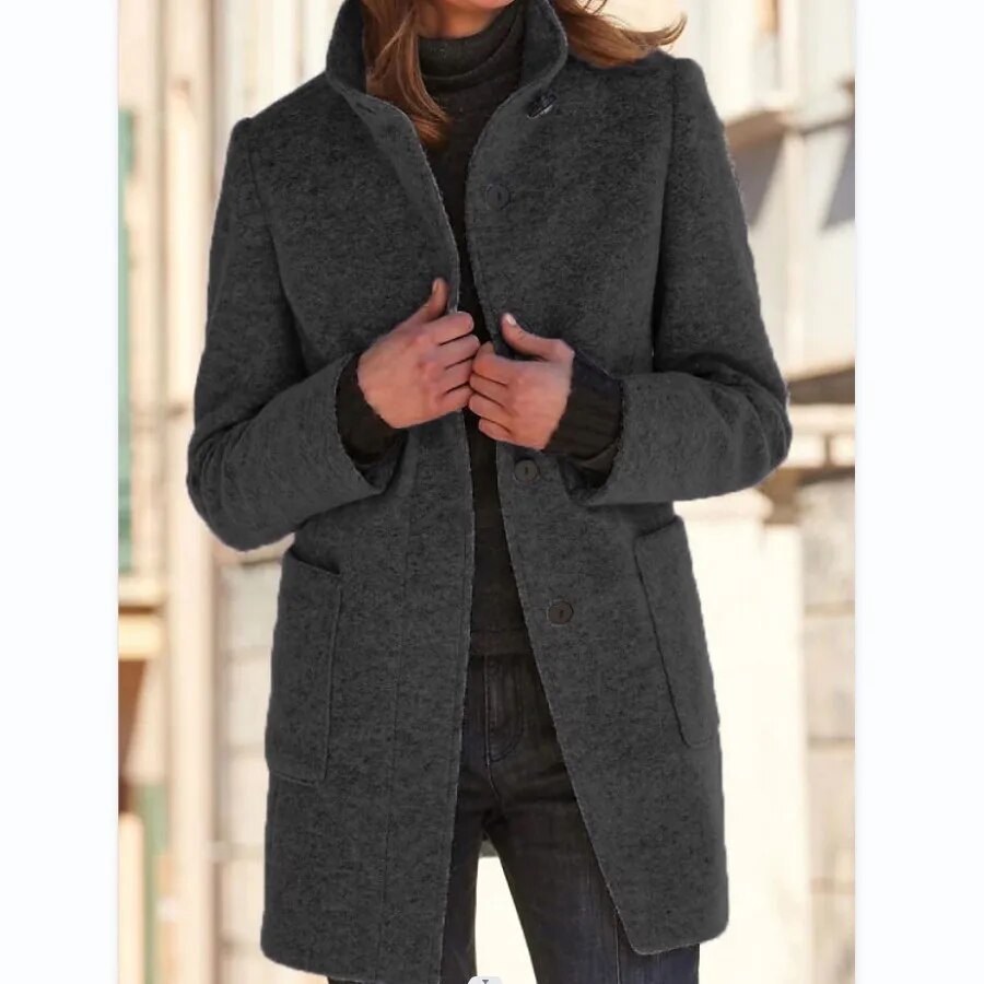 Stylish Women's Winter Coat - Emma-Dark Gray-S-Nora Luxe