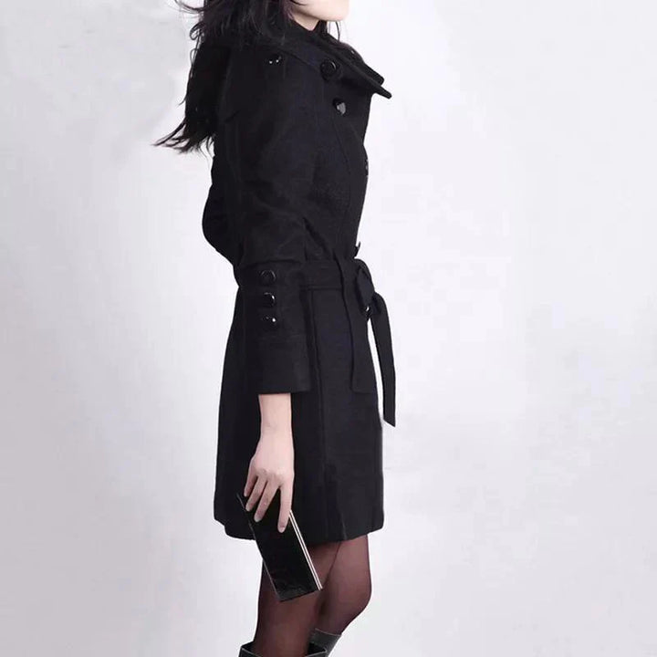 Stylish Women's Winter Coat with Belt - Sophie-Brown-M-Nora Luxe