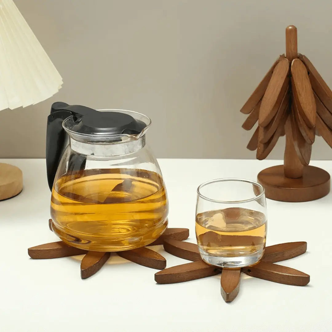 Stylish Wooden Coasters - NatureGuard-Ash-Nora Luxe