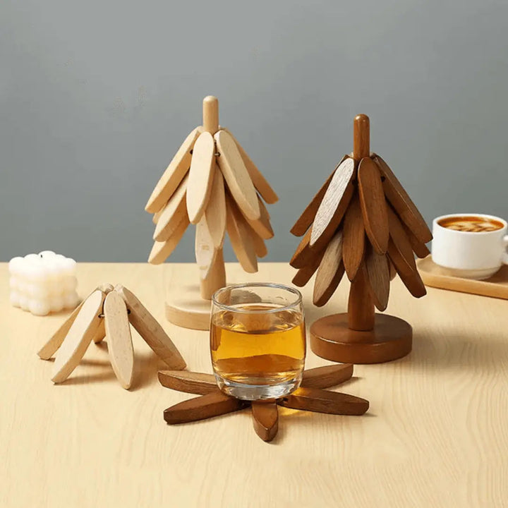 Stylish Wooden Coasters - NatureGuard-Ash-Nora Luxe