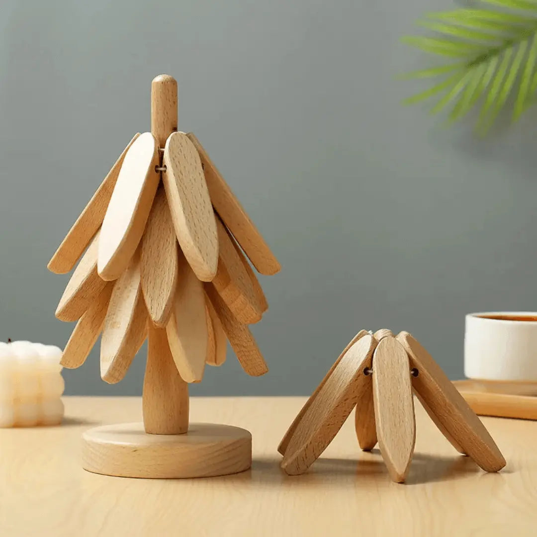 Stylish Wooden Coasters - NatureGuard-Ash-Nora Luxe