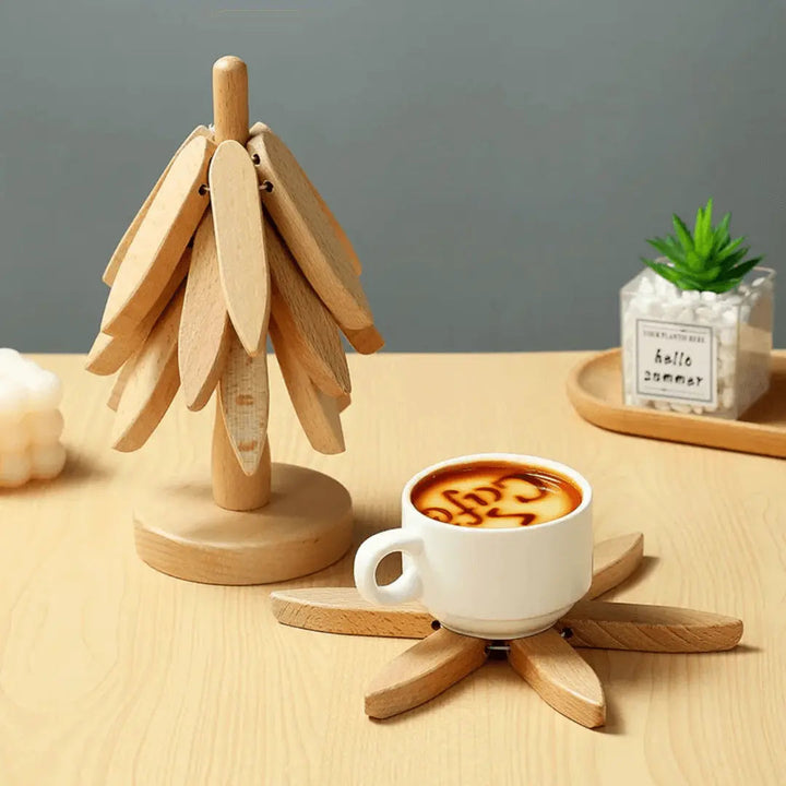 Stylish Wooden Coasters - NatureGuard-Ash-Nora Luxe