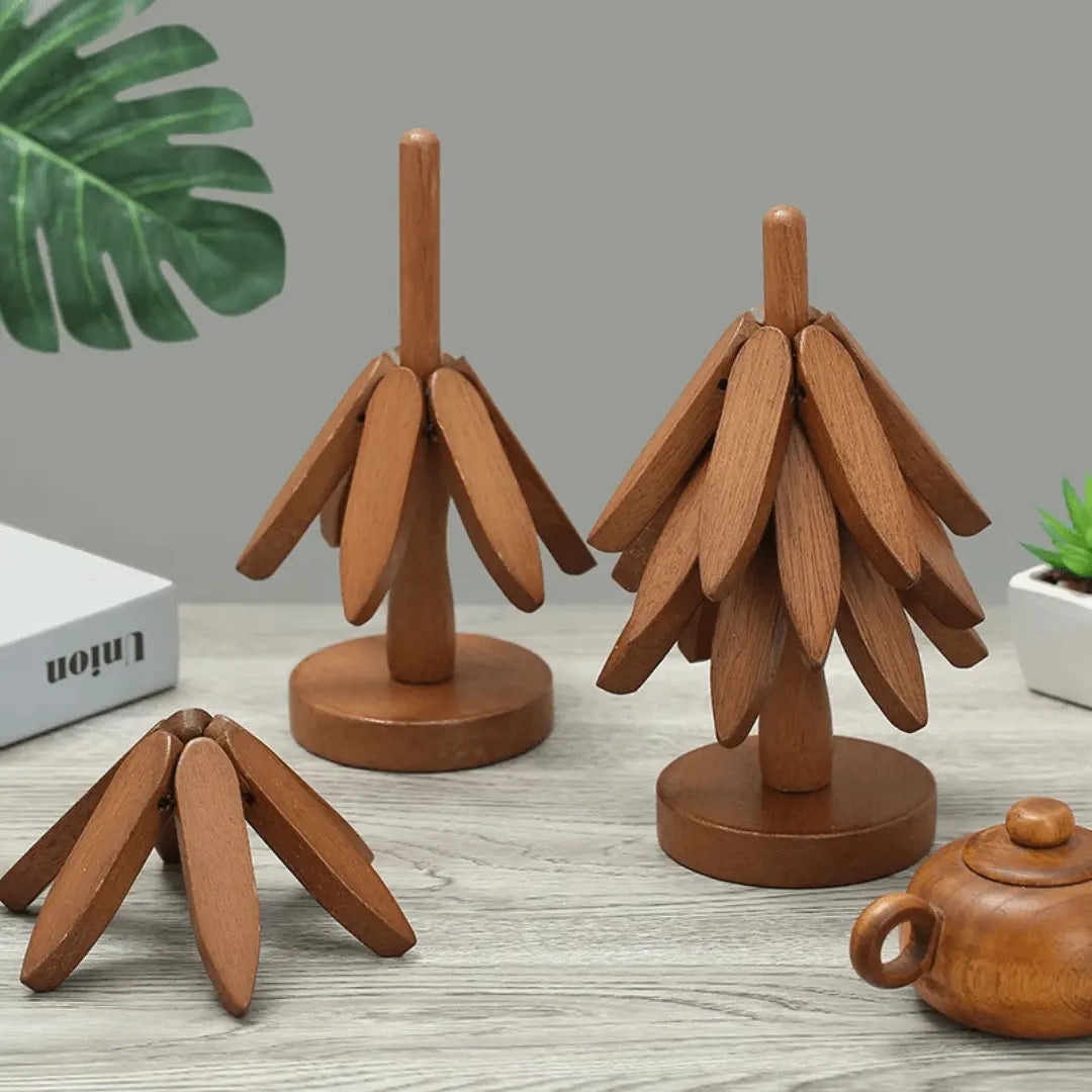 Stylish Wooden Coasters - NatureGuard-Walnut-Nora Luxe