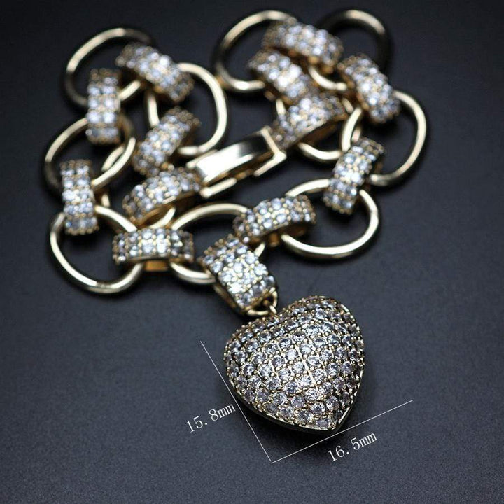 Stylish Zirconia Jewellery Set - Elisette-Gold-Nora Luxe