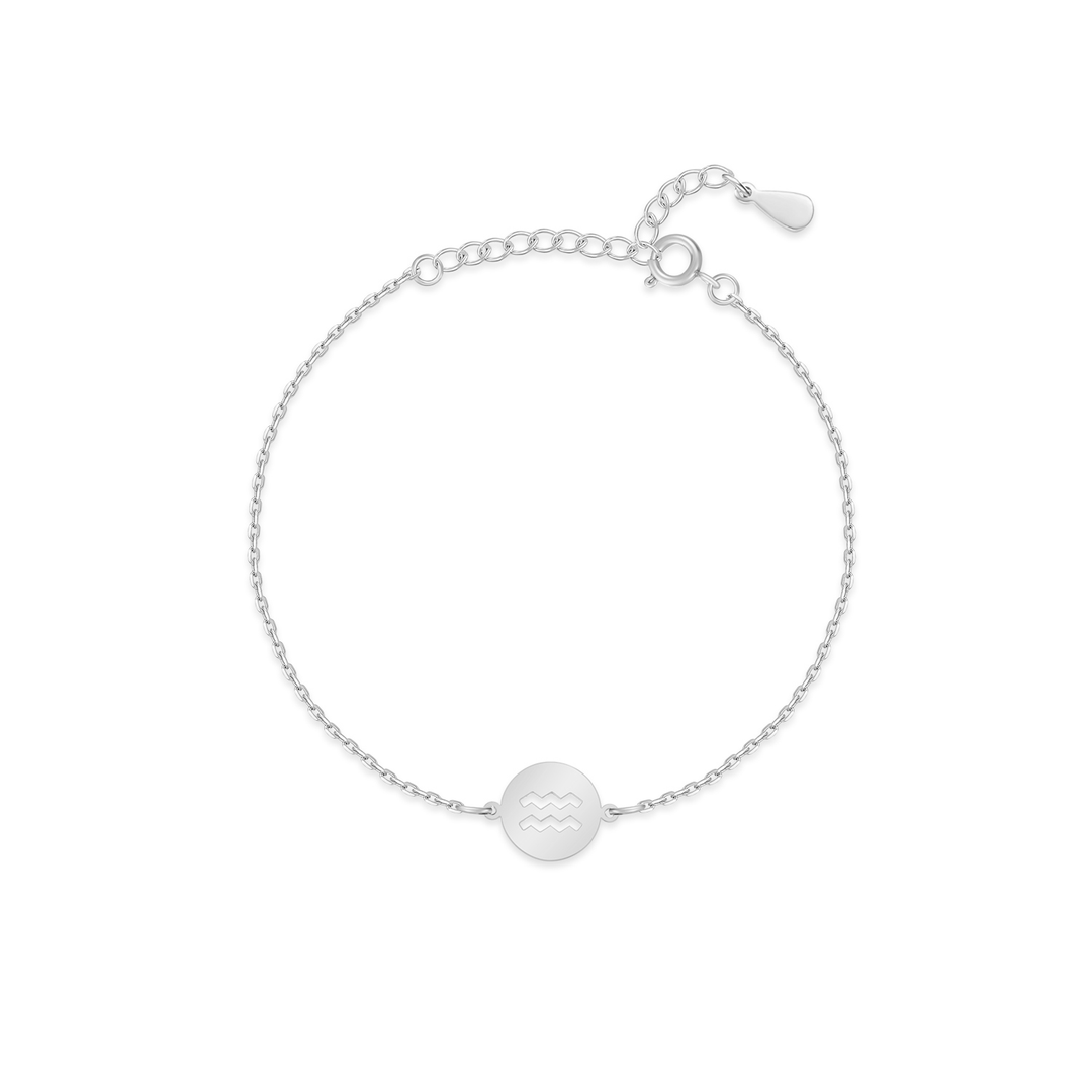 Stylish Zodiac Bracelet - Lyra-Silver-Aquarius-Nora Luxe