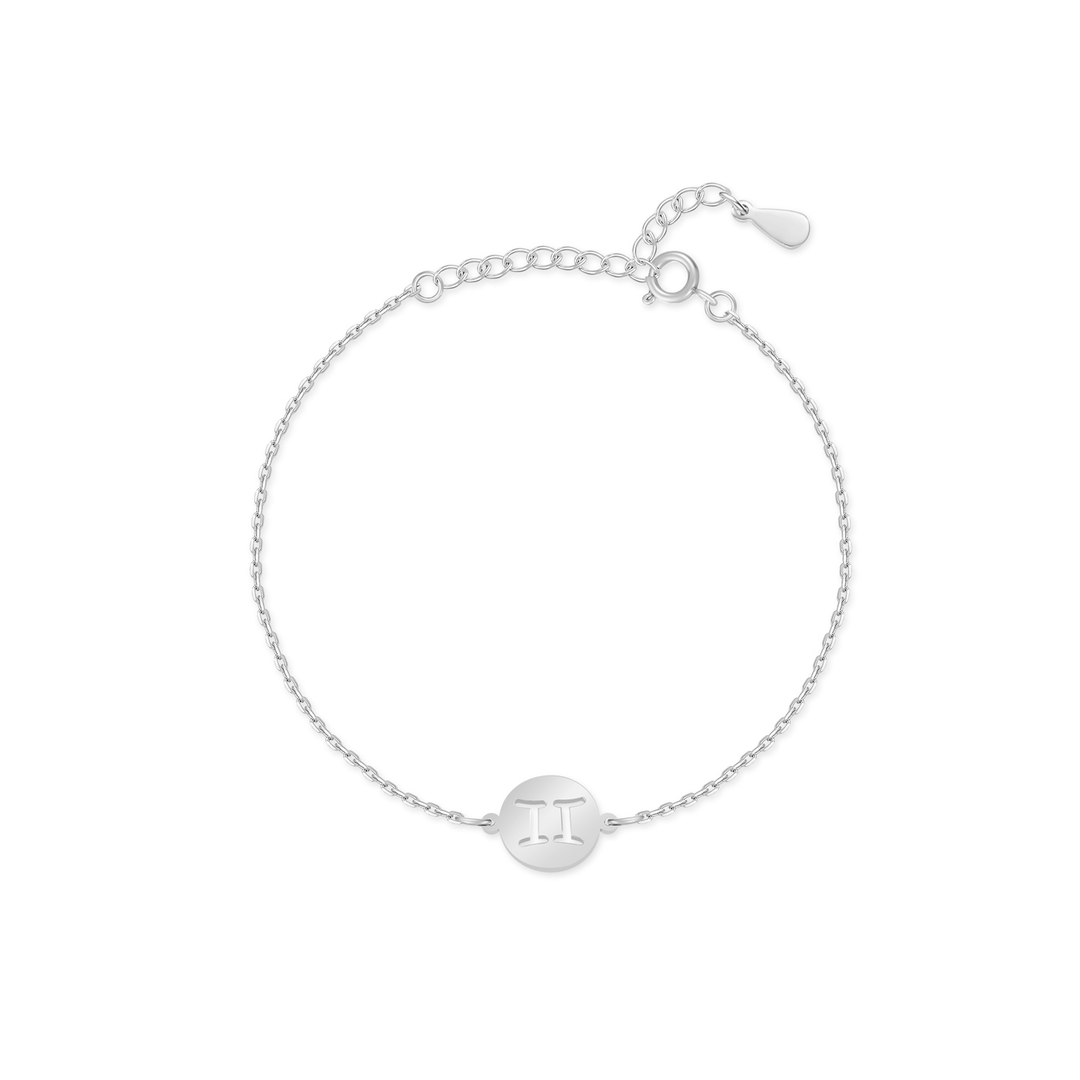 Stylish Zodiac Bracelet - Lyra-Silver-Gemini-Nora Luxe
