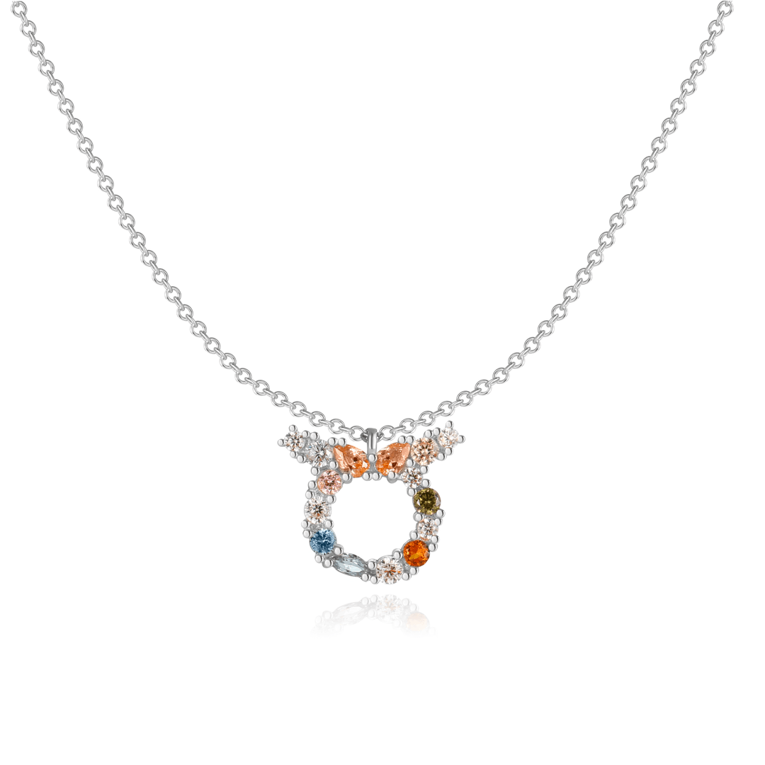 Stylish Zodiac Necklace - Celestia-Silver-Bull-Nora Luxe