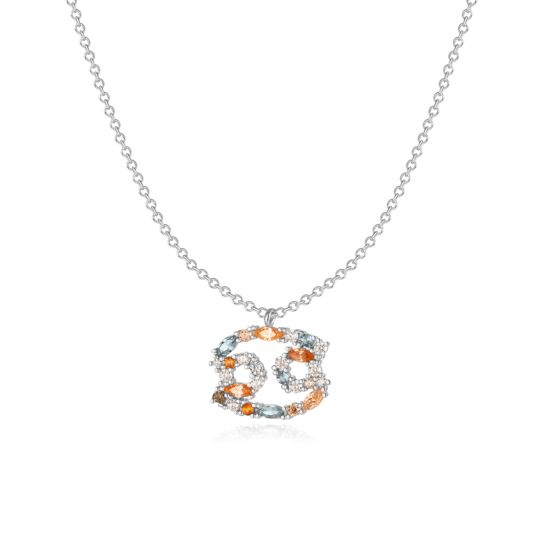 Stylish Zodiac Necklace - Celestia-Silver-Lobster-Nora Luxe
