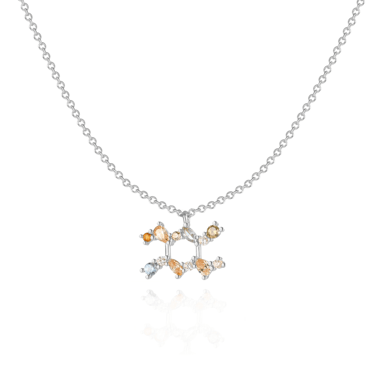 Stylish Zodiac Necklace - Celestia-Silver-Waterman-Nora Luxe