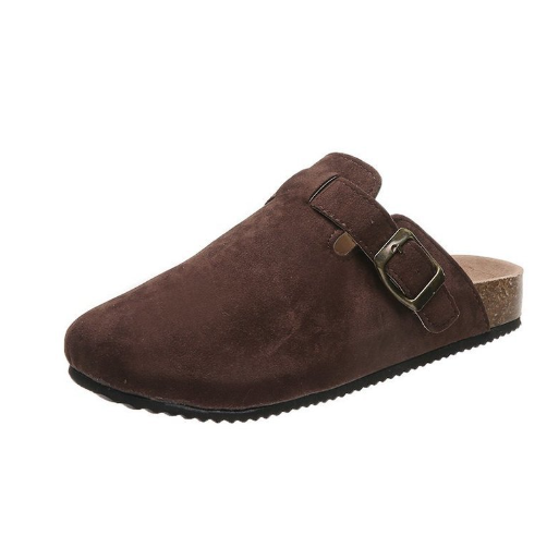 Suede Adjustable Buckle Slip-On Shoes - Summit-Coffee-2.5-Nora Luxe