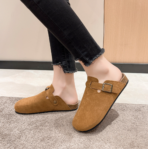 Suede Adjustable Buckle Slip-On Shoes - Summit-Dark brown-2.5-Nora Luxe