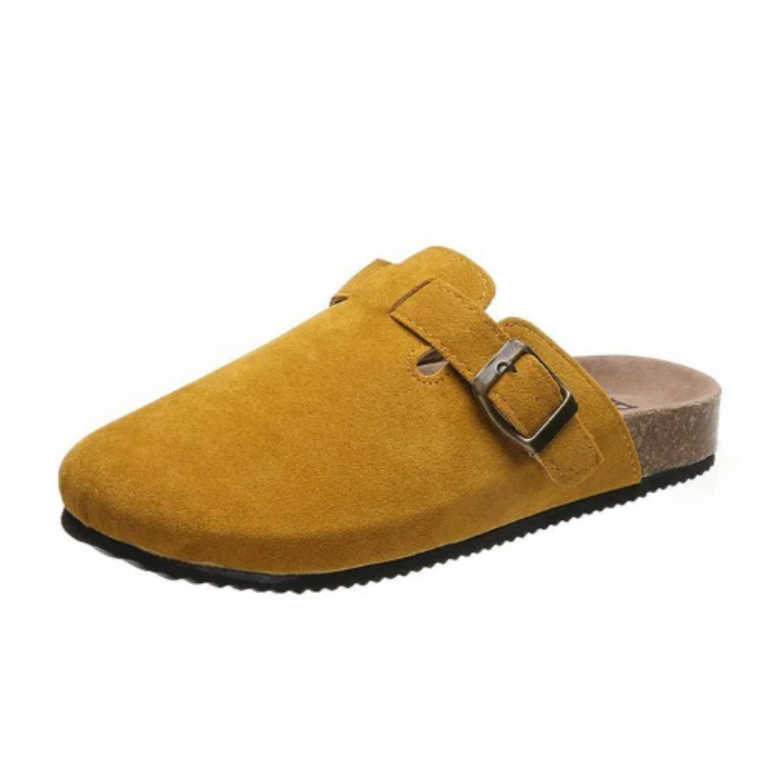 Suede Adjustable Buckle Slip-On Shoes - Summit-Yellow-2.5-Nora Luxe