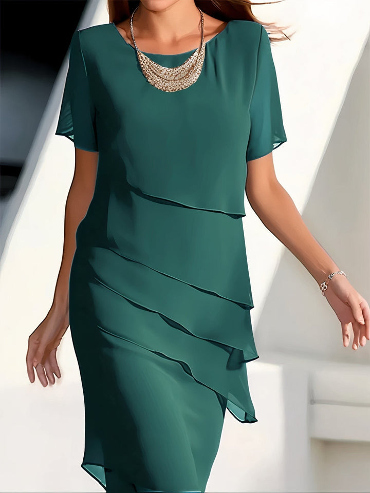 Summer chiffon dress – Mirella-Green-S-Nora Luxe