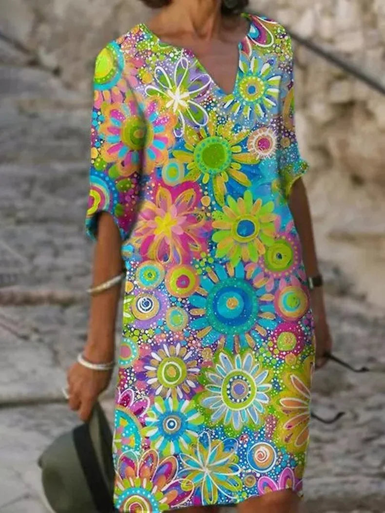 Summer dress with floral print - Marisol-Green-S-The Livary