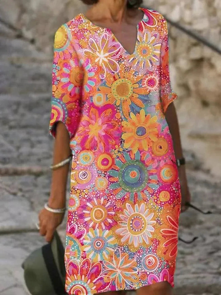 Summer dress with floral print - Marisol-Pink-S-The Livary