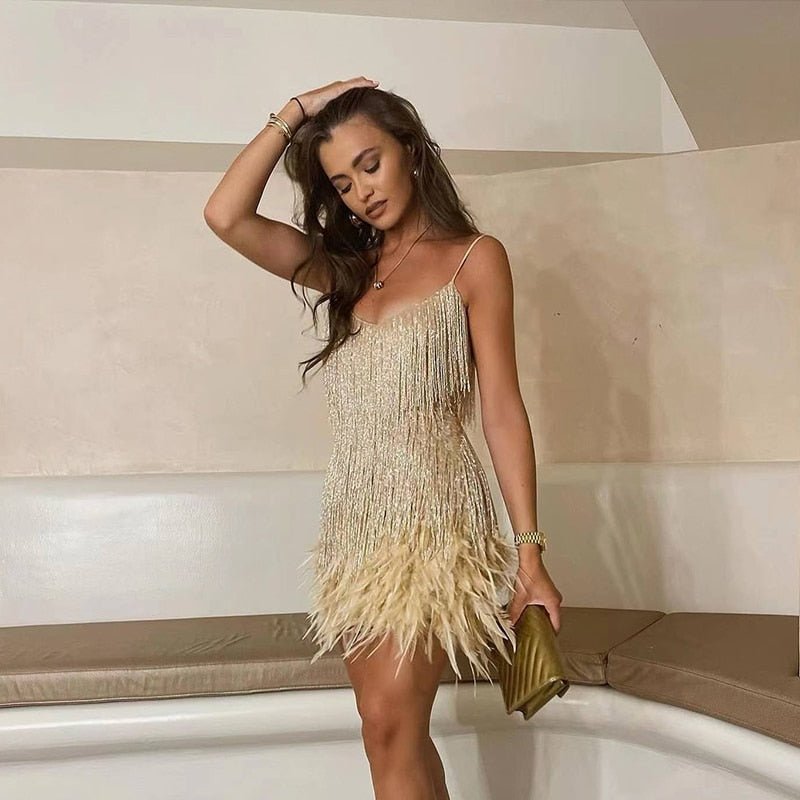 Summer Dress with Glitter - Lina-Gold-S (2–4)-Nora Luxe
