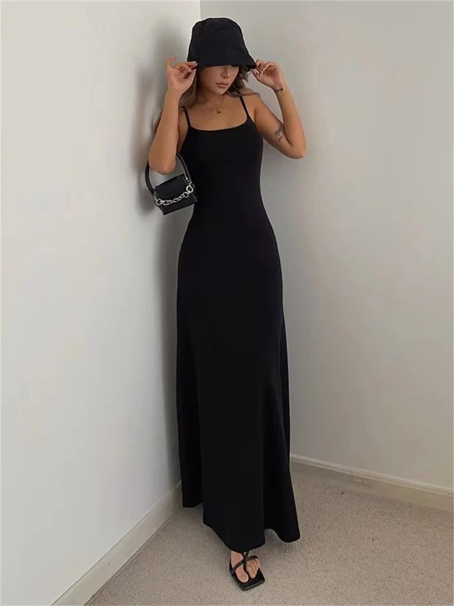 Summer dress with spaghetti straps and airy fit - Sofie-Black-XS-State of Style