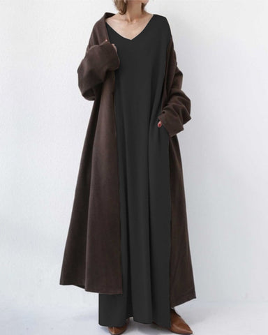 Summer Maxi Dress in Cotton-Linen Blend – Sorella-Grey-S-The Livary