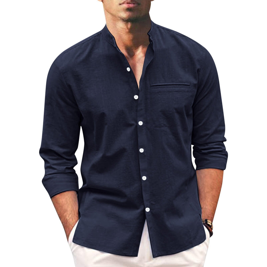 Summer shirt for men – Leonardo-Dark blue-S-Nora Luxe