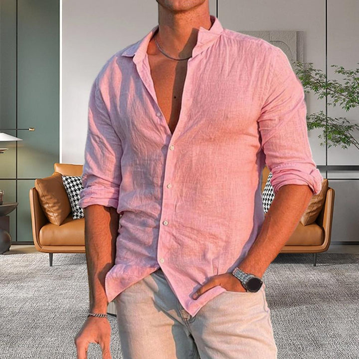 Summer shirt for men – Leonardo-Pink-S-Nora Luxe
