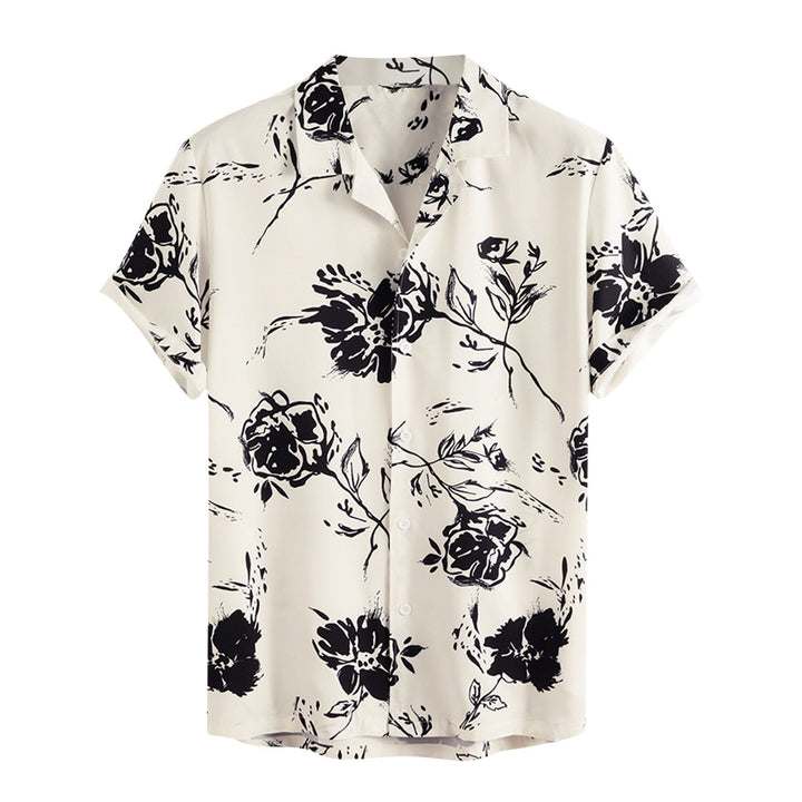 Summer shirt for men with tropical flair - AlohaVibes-Beige-M-The Livary
