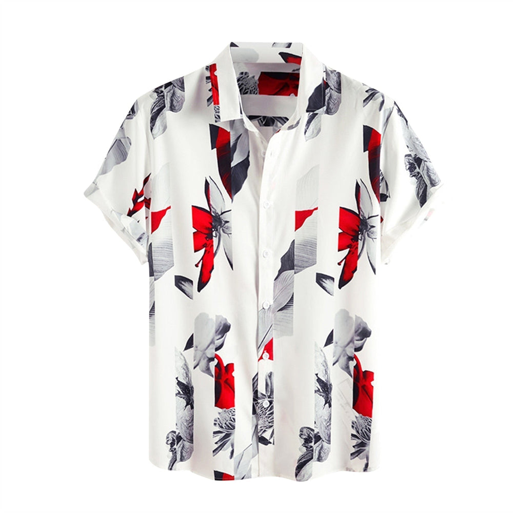 Summer shirt for men with tropical flair - AlohaVibes-White-M-The Livary