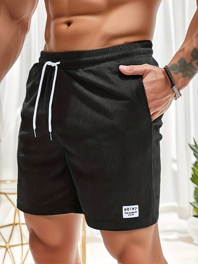 Summer shorts with stripes for men – Tarek-Black-S-The Livary