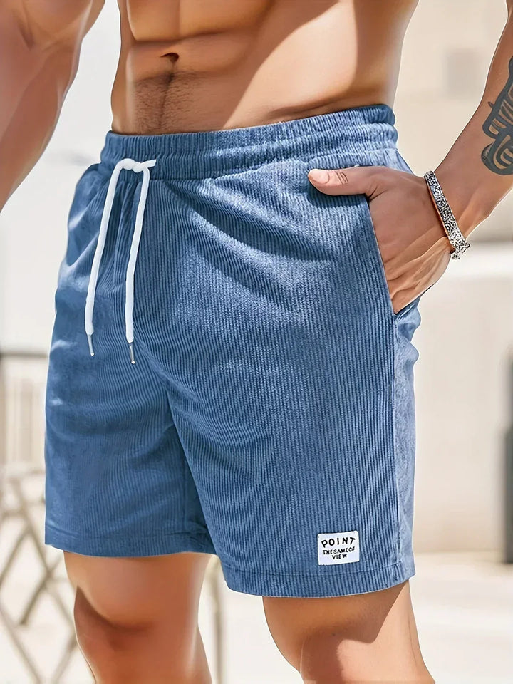 Summer shorts with stripes for men – Tarek-Dark cyan-S-The Livary