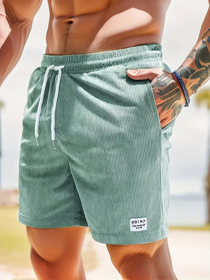 Summer shorts with stripes for men – Tarek-Light green-S-The Livary