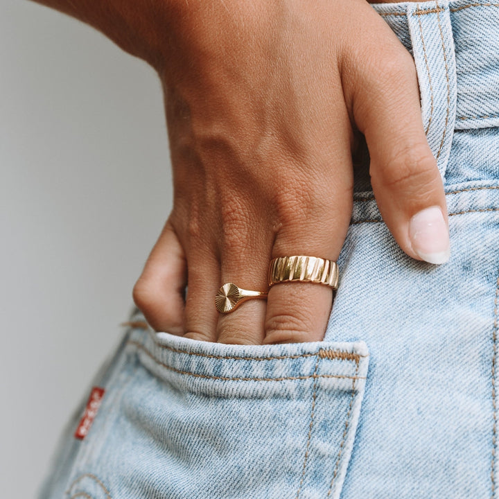 Sun Signet Ring - Solara-5-Gold-Nora Luxe