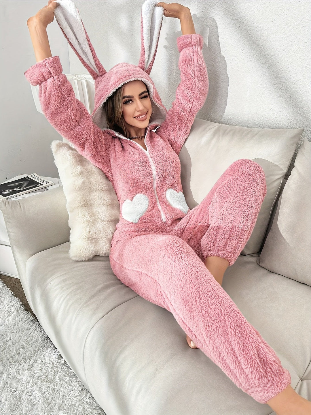 Super Cute Ladies Onesie - Emily-Pink-S-Nora Luxe