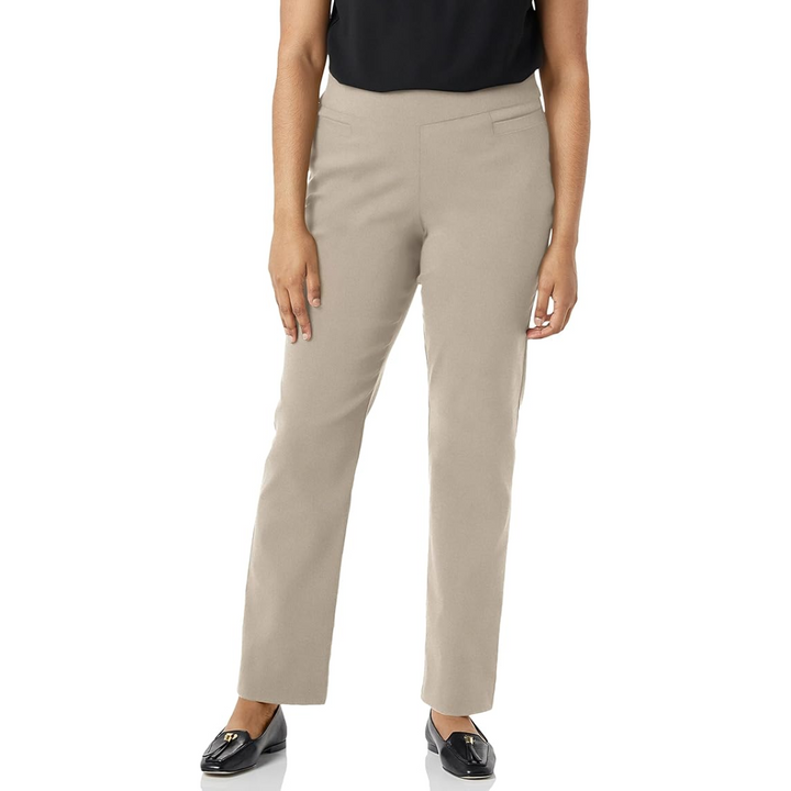 Super Stretch Career Trousers with Welt Pockets - Ilona-Beige-6 Short-Nora Luxe