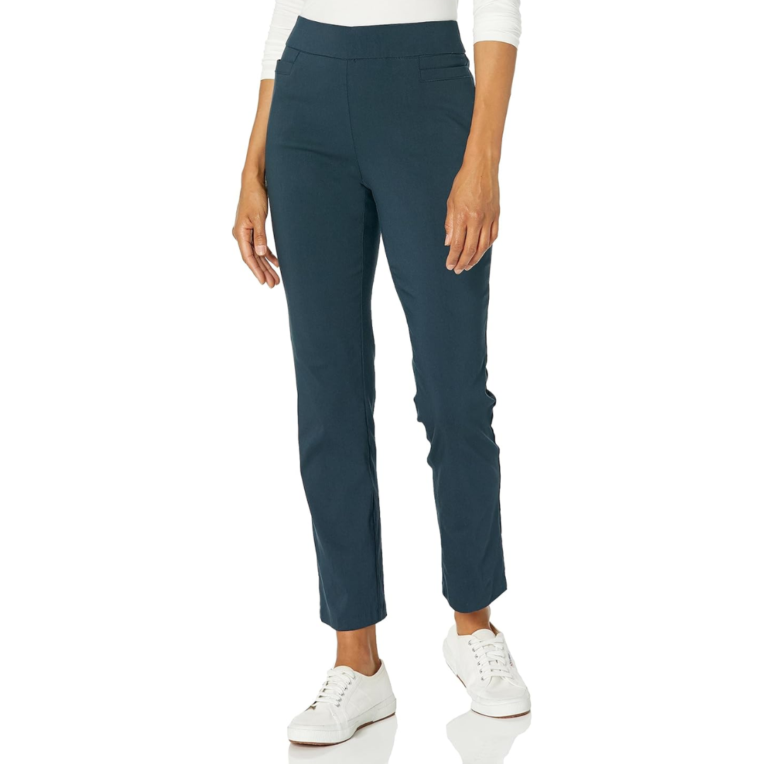 Super Stretch Career Trousers with Welt Pockets - Ilona-Blue-6 Short-Nora Luxe