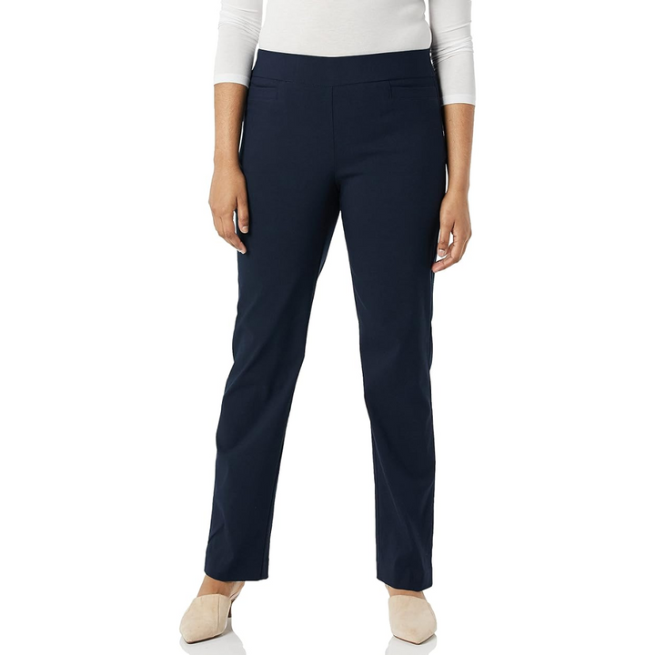 Super Stretch Career Trousers with Welt Pockets - Ilona-Marine Blue-6 Short-Nora Luxe