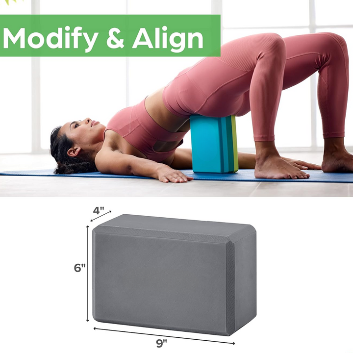 Support Yoga Block - Non-slip EVA Foam-Black-Nora Luxe